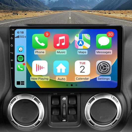 Car Radio Stereo Upgrade for Jeep Wrangler JK 2007-2018 Dodge Ram Android 13 with Wireless CarPlay Android Auto (2GB+32GB)