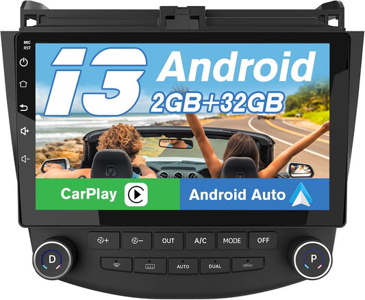 Car Radio Stereo 10 inch Touch Screen for Honda Accord 7th 2003 2004 2005 2006 2007 with Wireless CarPlay Android Auto SWC Bluetooth (2GB+32GB)