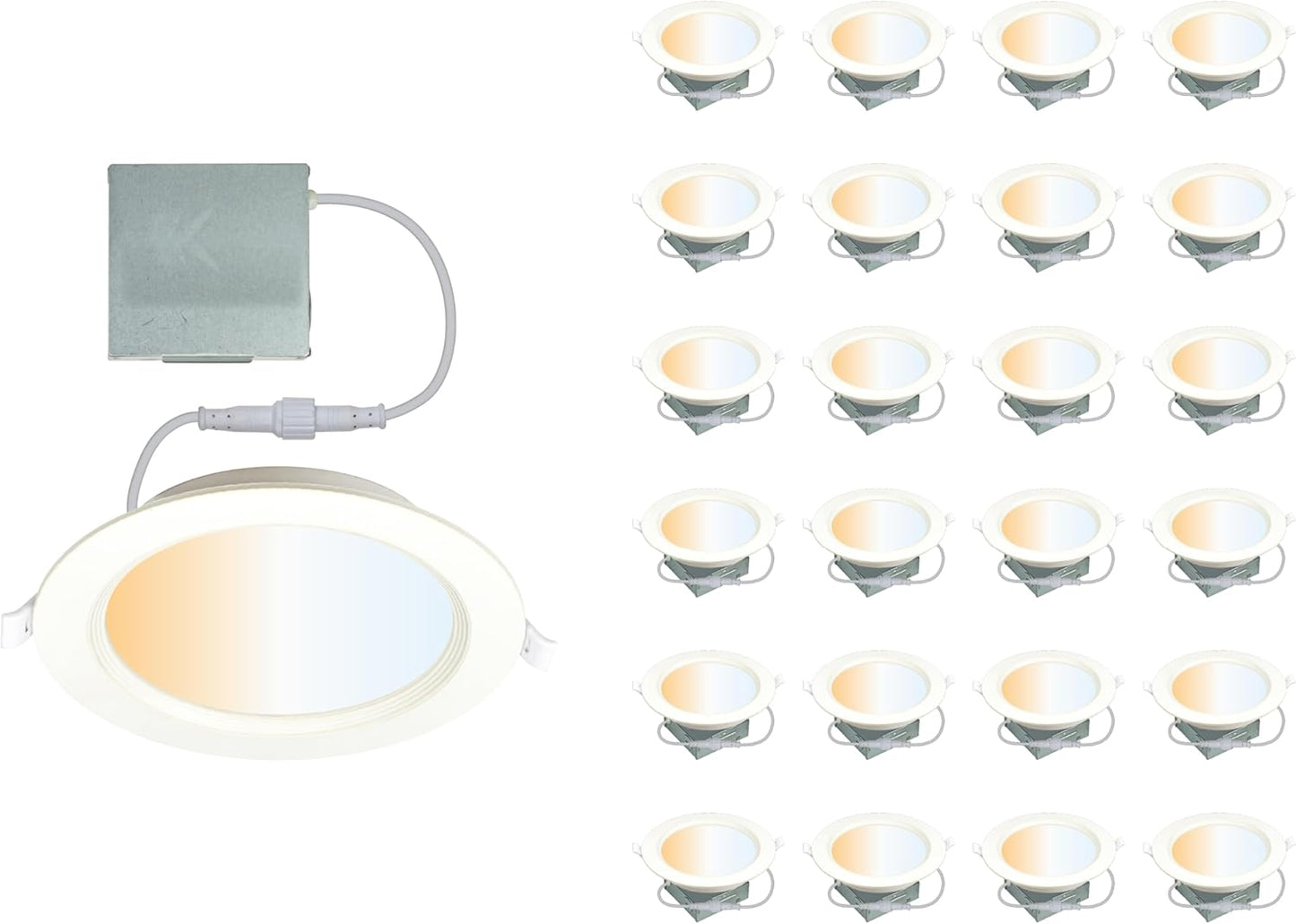 CLEANLIFE Canless Recessed Lighting 6 in - TRIAC Dimmable LED Ceiling Light - 5 CCT Adjustable Color Temperature Canless Lights - 12W, 1150 Lumen