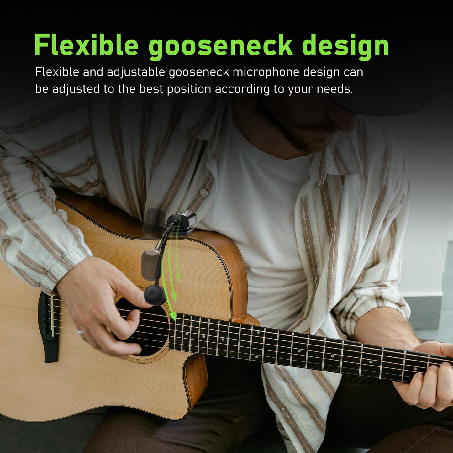 Acoustic Guitar Wireless Microphone with Transmitter and 6.35mm Receiver