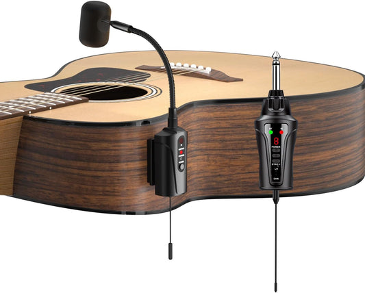 Acoustic Guitar Wireless Microphone with Transmitter and 6.35mm Receiver