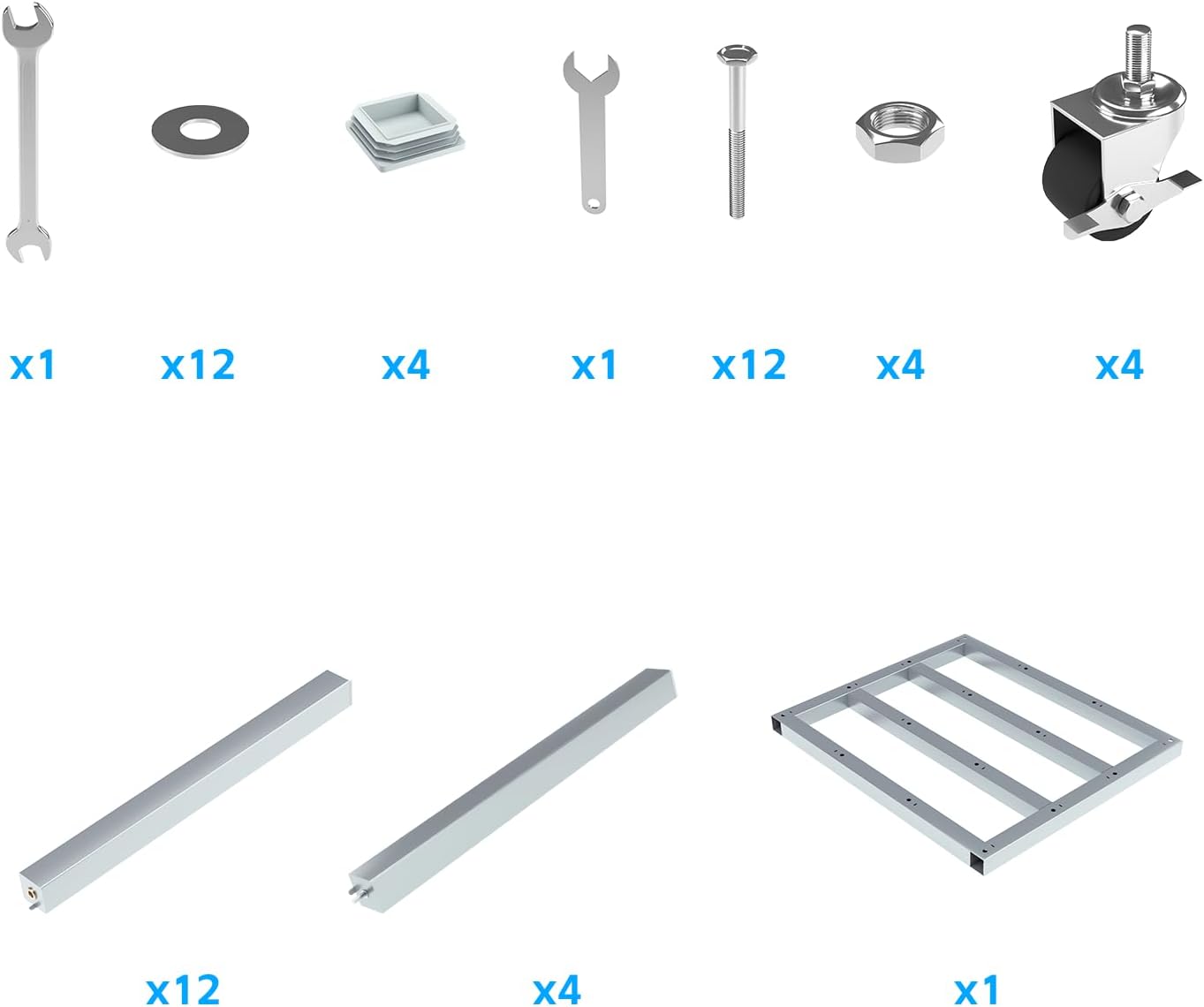 Large Mobile Storage Cart Rack, Holds 16 Rolls, Heavy Duty with 4 Wheels, 23.5'W X 27.5'D X19.5'H
