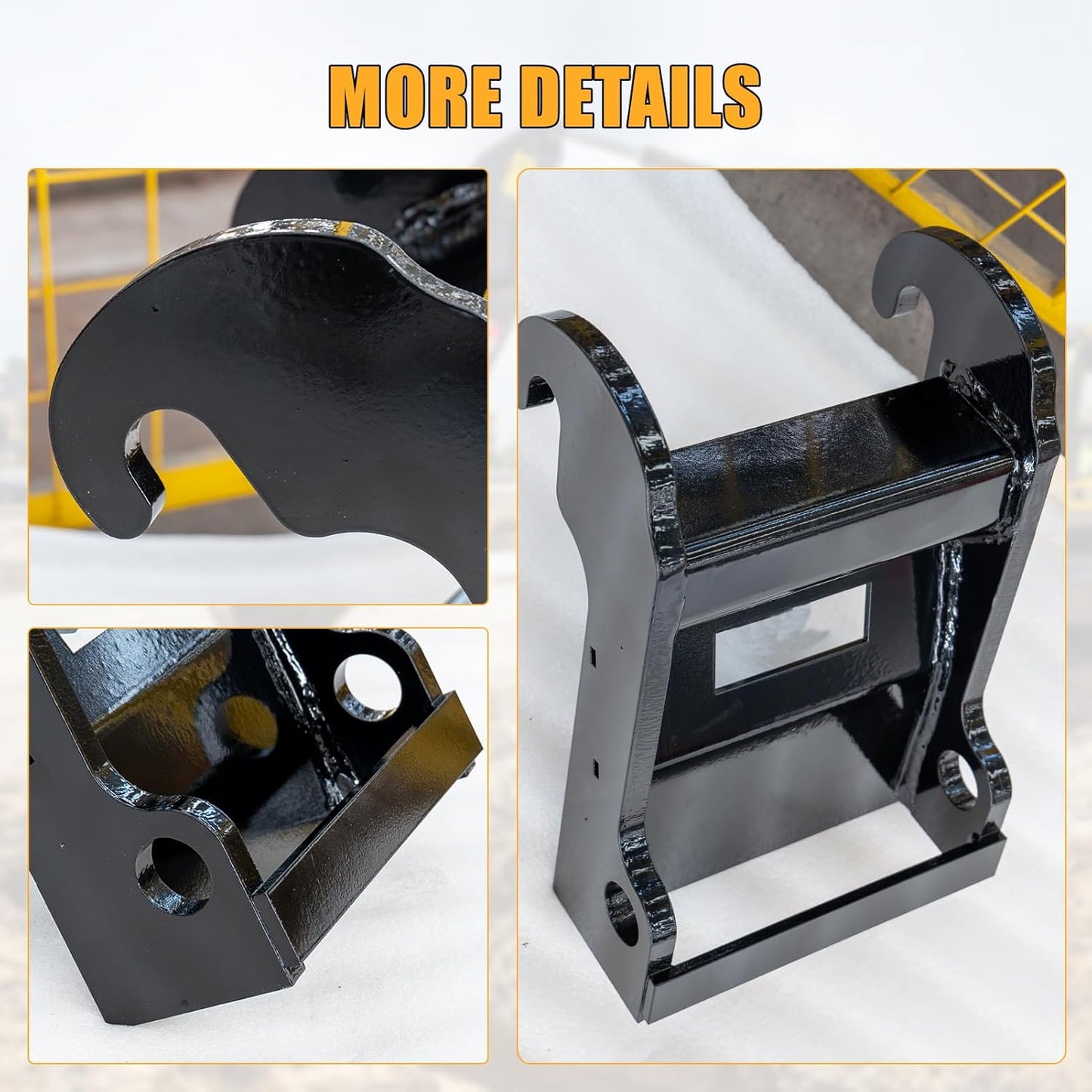 Quick Coupler Bracket for Bobcat E-Series Mini Excavators, Black-Coated Steel, Quick Change Attachments Bracket