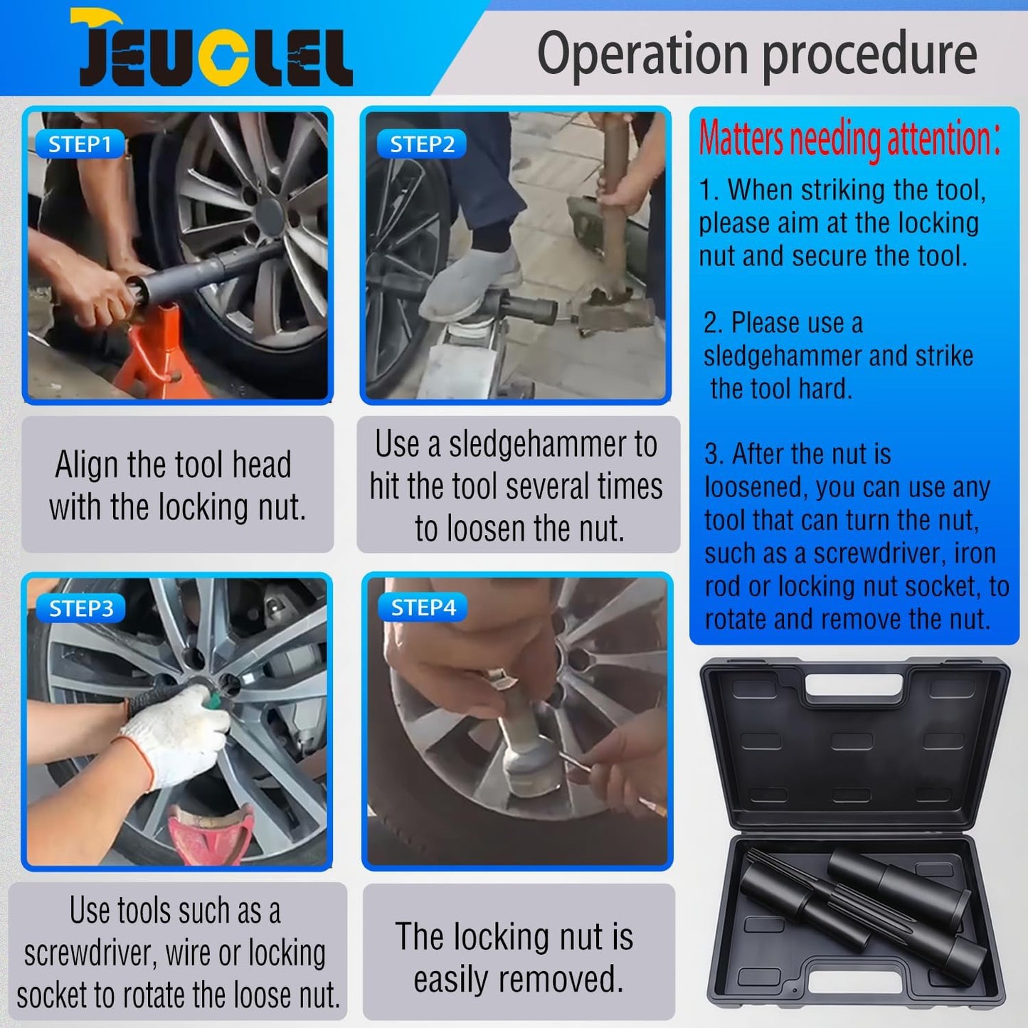 Universal Wheel Locking Nut, Wheel Hub Bolt Screw Extractor, Wheel Lock Nut Socket Removal, Wheel Anti-Theft