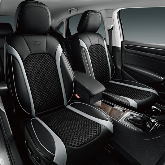 Car Seat Covers, Memory Foam Leather,  Air Cooled Front Seats, Universal Fit for Most Cars