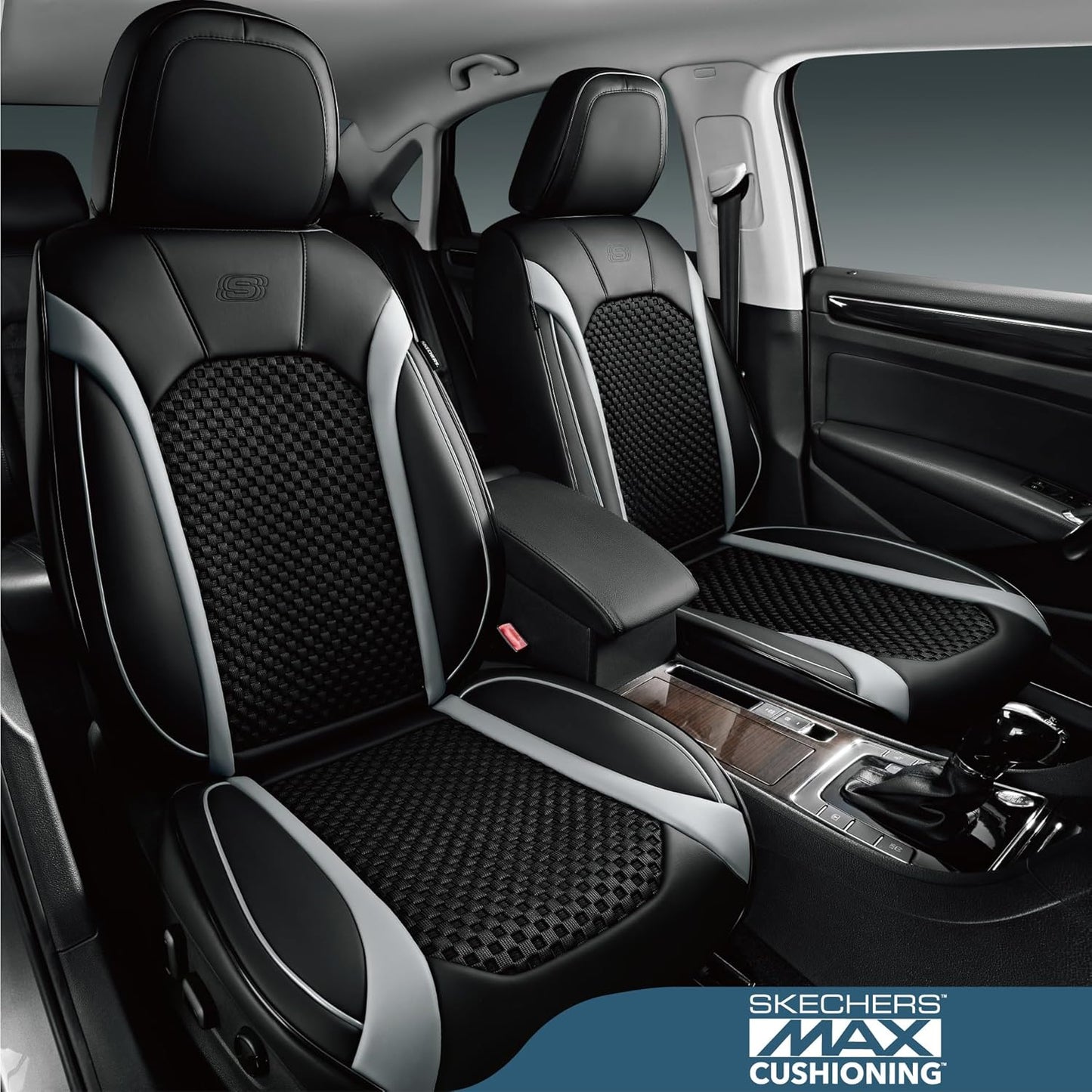Car Seat Covers, Memory Foam Leather, Air Cooled Front Seats, Universal Fit for Most Cars