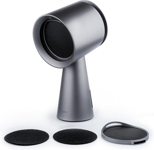 Portable Range Hood Kitchen - Powerful 3-Speed Suction Desktop Compact Range Hood with Double Filter, Gray