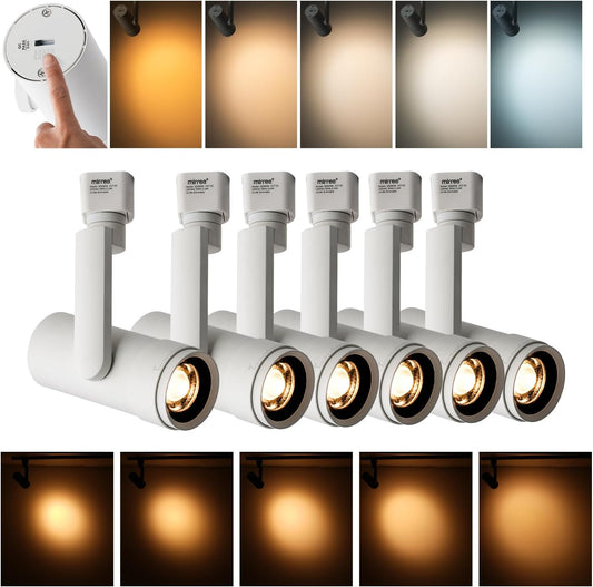 5-Color Zoomable LED Track Lighting Heads H-Type Dimmable, 13.5W White Ceiling Fixtures for Room, Modern