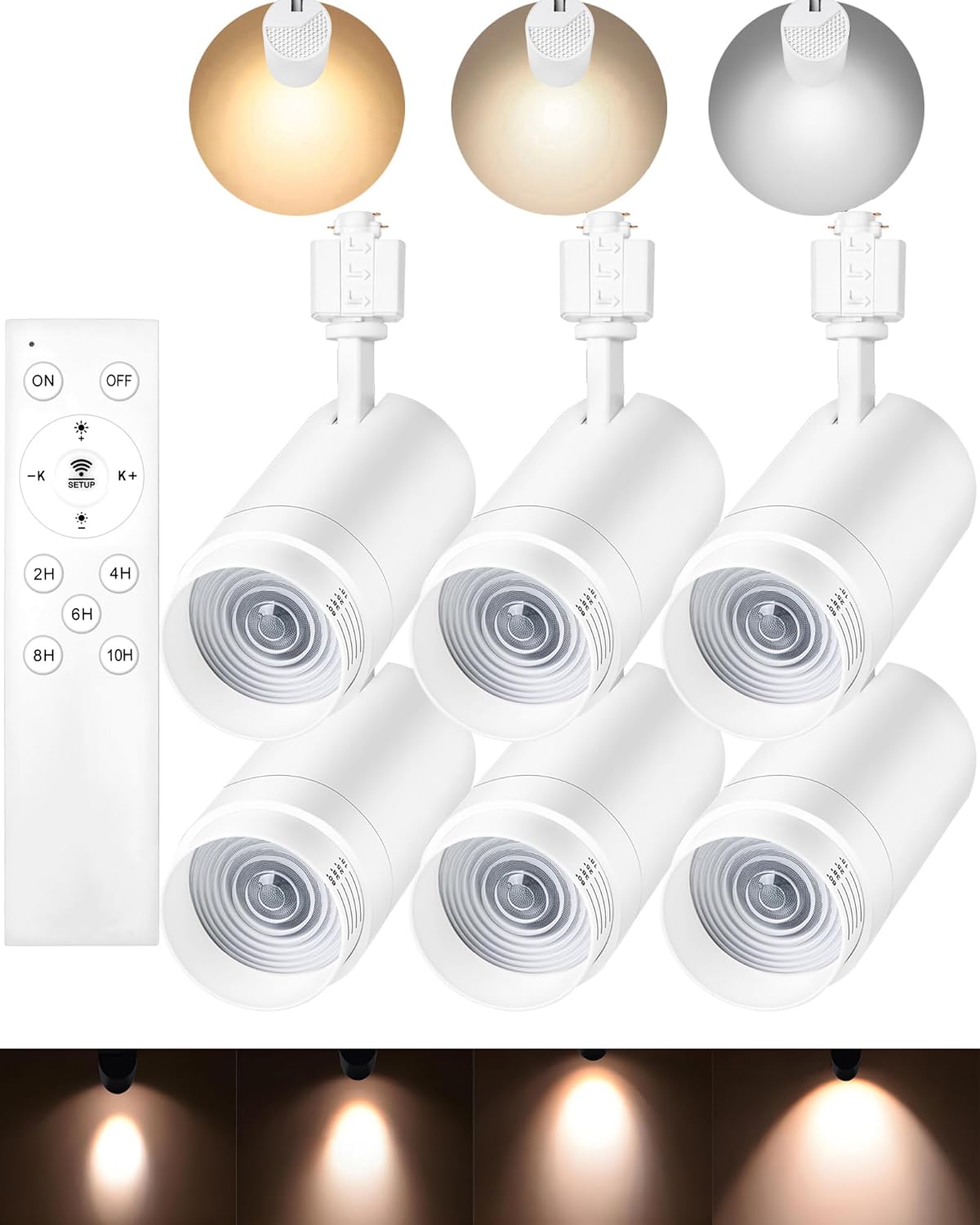 Zoomable 30W LED Track Lighting Heads,2700K-6500K Stepless Dimming H Type Rail Ceiling