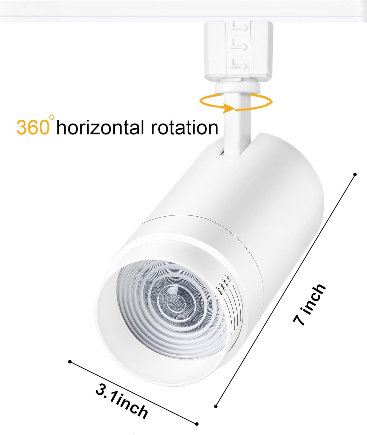 Zoomable 30W LED Track Lighting Heads,2700K-6500K Stepless Dimming H Type Rail Ceiling