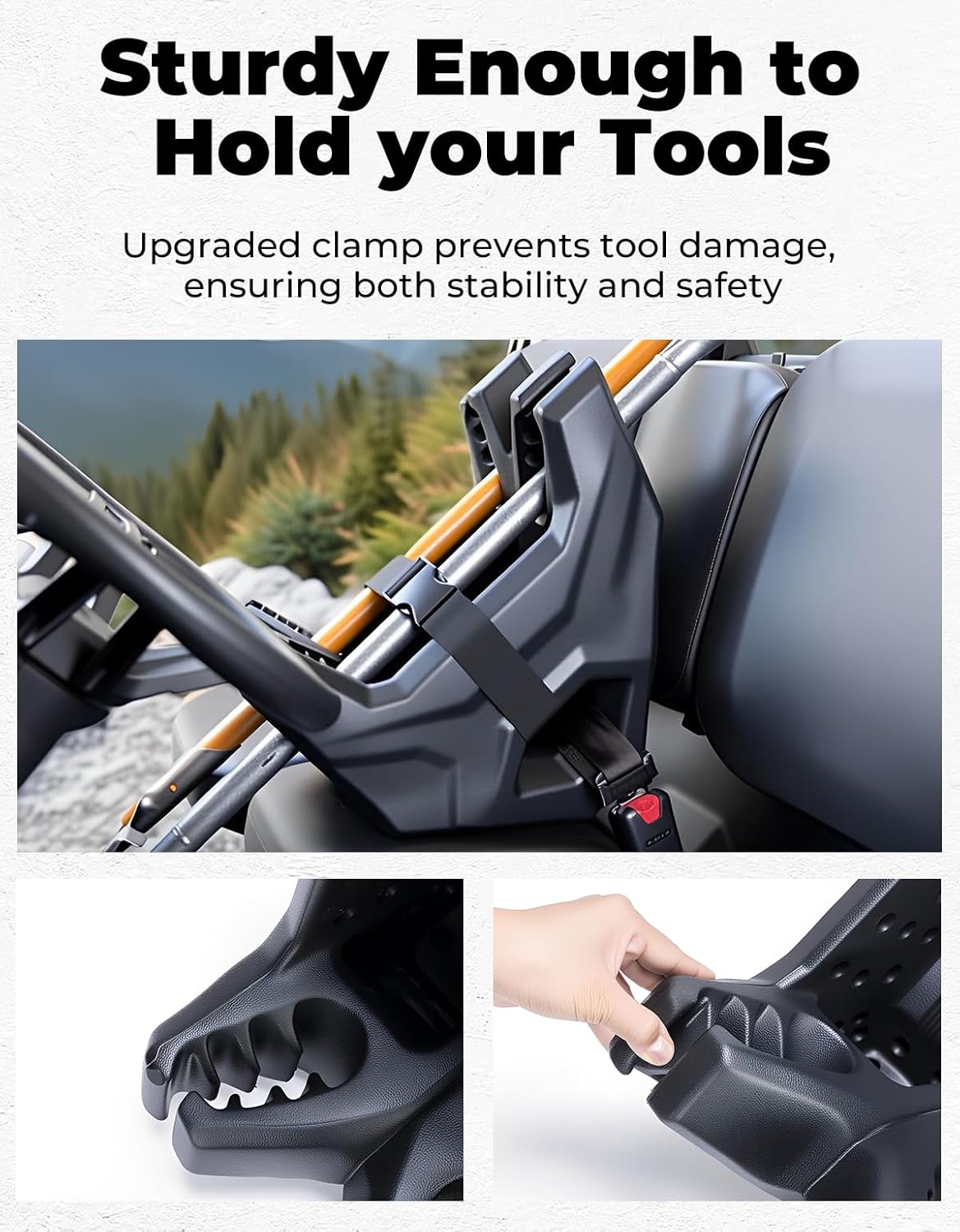 UTV Hunting Tool Holder Rack, Universal On Seat Hunting Tool Mount, Seat Mount Bracket Compatible