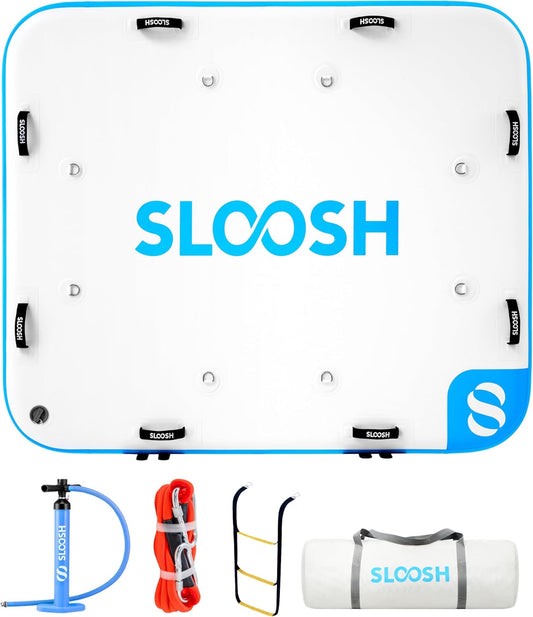 Inflatable Floating Dock, Inflatable Dock Floating Platform with Pump, Non-Slip EVA Surface 5ft x 6ft