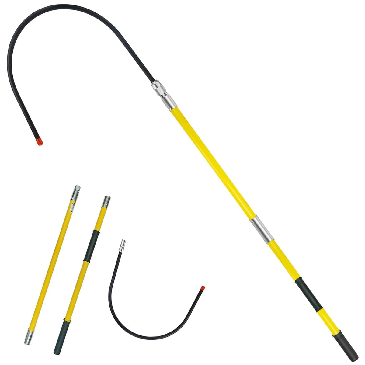 Rescue Hook with 18 inch Opening, High Voltage Insulated Epoxy Resin Telescopic 10kv35kv, 7.6-Foot Anti-Electrocution