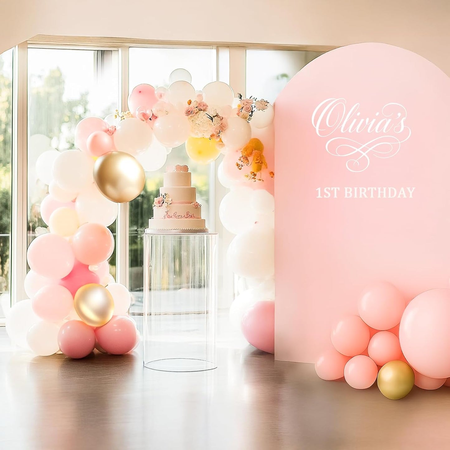 Cylinder Pedestal Stands for Party, 3 Pcs Clear Acrylic Display Pedestals 35.4', 29.5', 23.6'