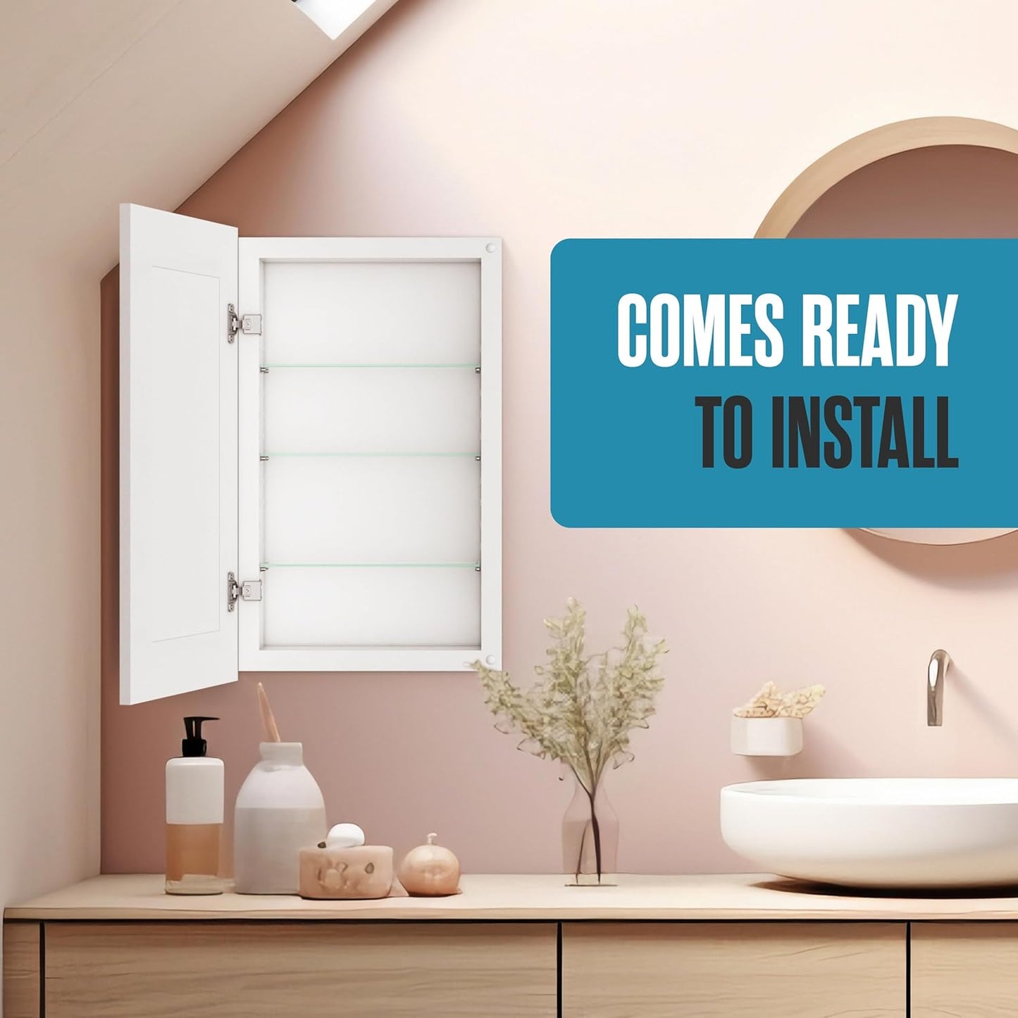 Medicine Cabinet No Mirror, Recessed Medicine Cabinet, Hidden in Wall Niche, Without Mirror, Chalkboard, Concealed