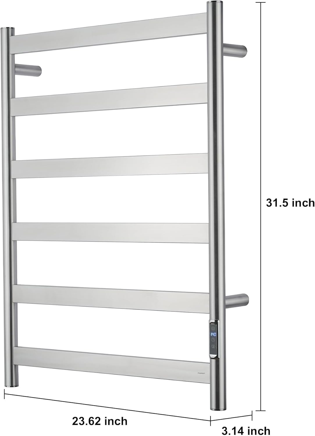 Electric Towel Warmer with Built-in Timer, Wall Mounted Bathroom Heated Towel Rack, Plug-in