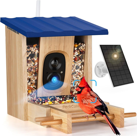 Smart Bird Feeder with Camera 2K HD Auto Detect, Notify AI Identify 10000+ Birds Camera Solar Powered 2.4G Wireless
