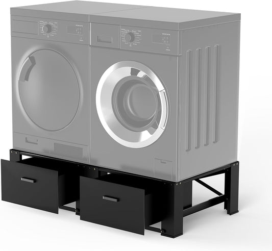 29' Washer Dryer Pedestal with Drawer, 2 Pack Laundry Pedestals for Washer and Dryer Stand