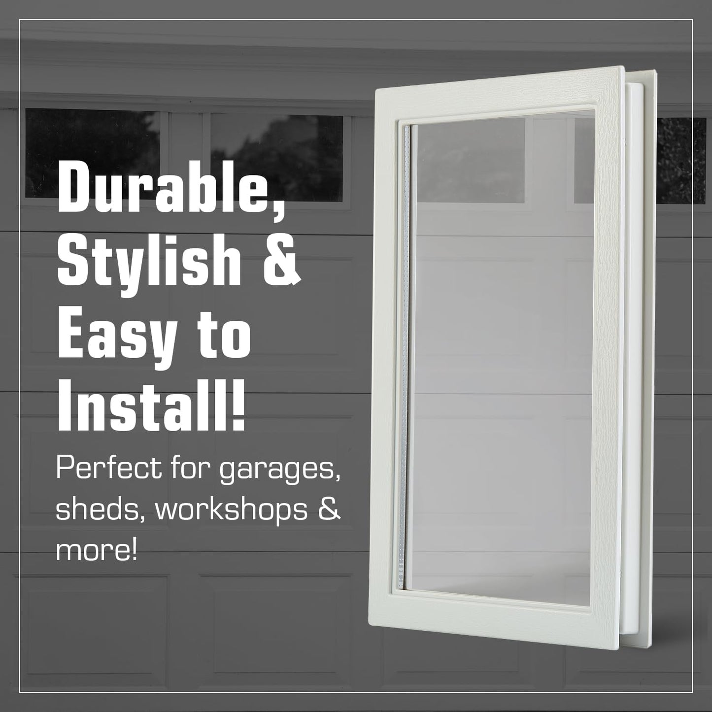 4 Pack UV-Resistant Organic Glass Panels Garage Door Window Inserts, Easy DIY Installation, Weatherproof
