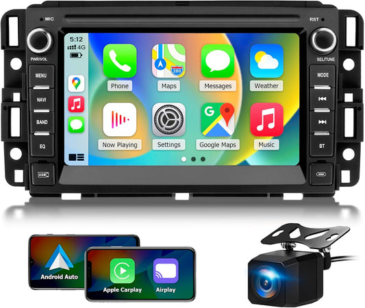 Car Radio Stereo for Chevy Silverado 2007-2014 Tahoe GMC Sierra Yukon,2+64G Android 13 Touch Screen Head Unit with CarPlay Android Auto Bluetooth GPS