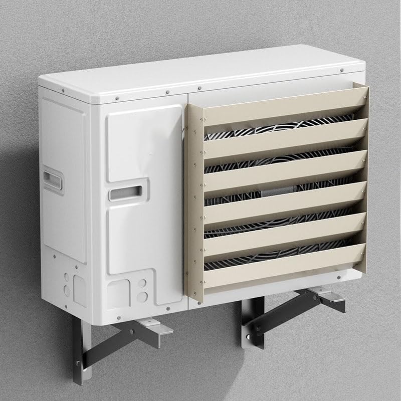 WOHNZA 19.6X19.6in Outdoor Air Conditioner Deflector, Air Vent Louver Cover, AC Condenser Compressor Protection Fence for Outside Units