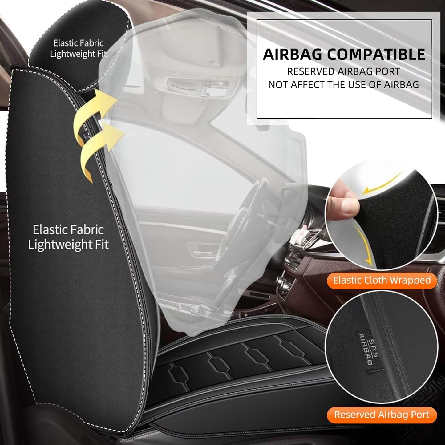 Front Seat Covers Fit for Ford Bronco 2021 2022 2023 2025, Waterproof (2Seat Black)