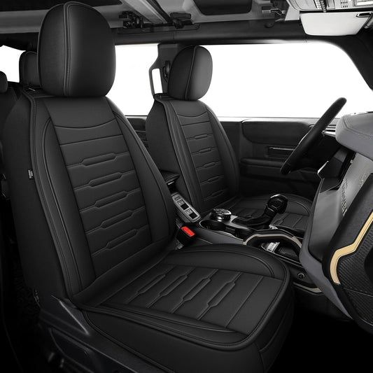 Front Seat Covers Fit for Ford Bronco 2021 2022 2023 2025, Waterproof (2Seat Black)