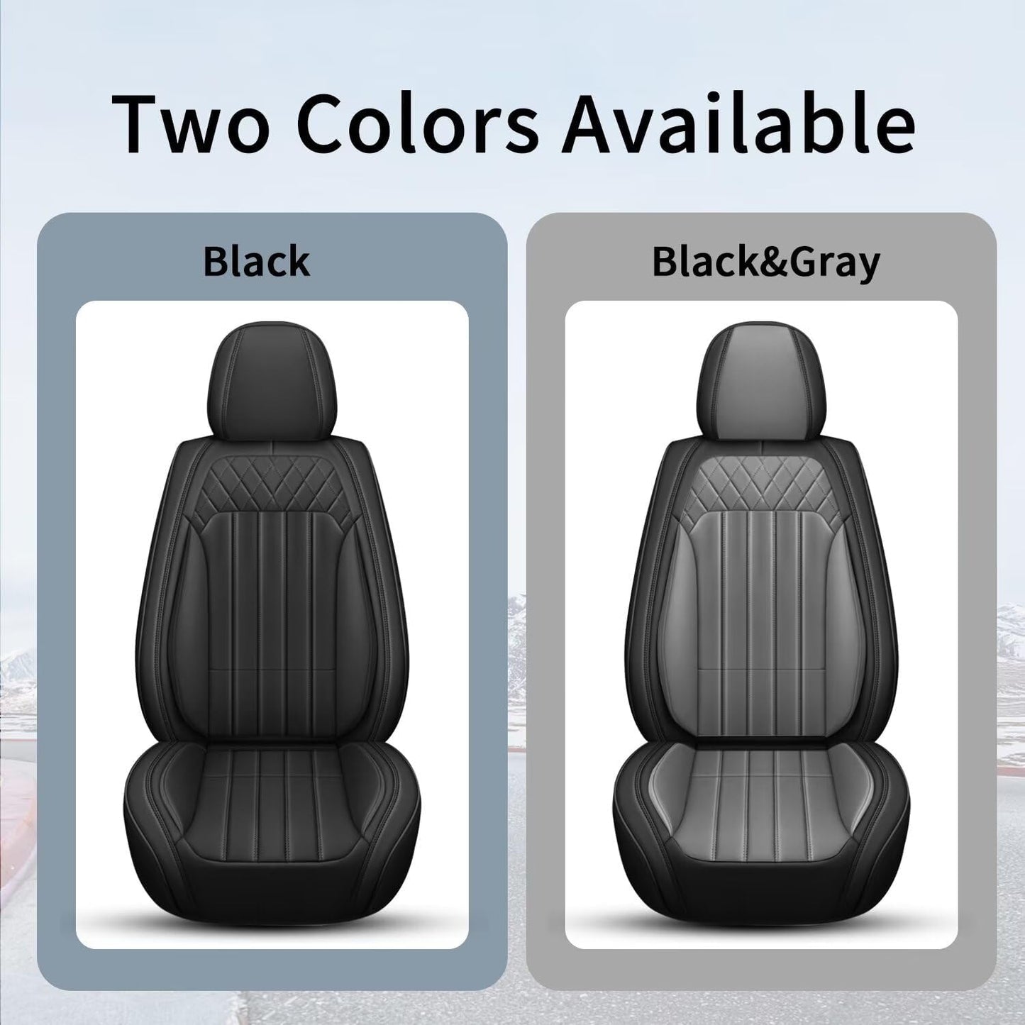 Car Seat Covers Fit for Ford Maverick 2022-2025 Front Set Waterproof Faux Leather, (2 Seat, Black)