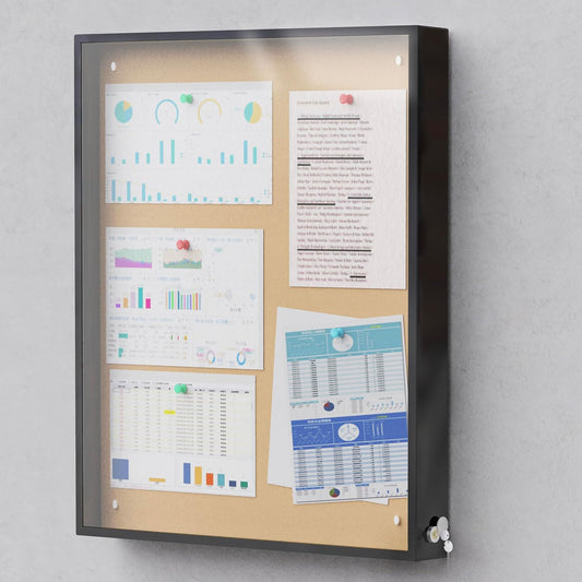 MESAILUP 36 x 24 in Waterproof Outdoor Bulletin Board Lockable Wall-Mounted with Cork Backing, Ideal for Schools, Offices, and Restaurants