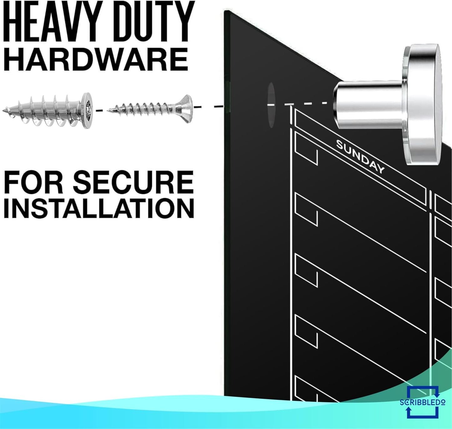 Black Glass Whiteboard Calendar 34'x46' Quarterly Planner Dry Erase Board, 3 Month