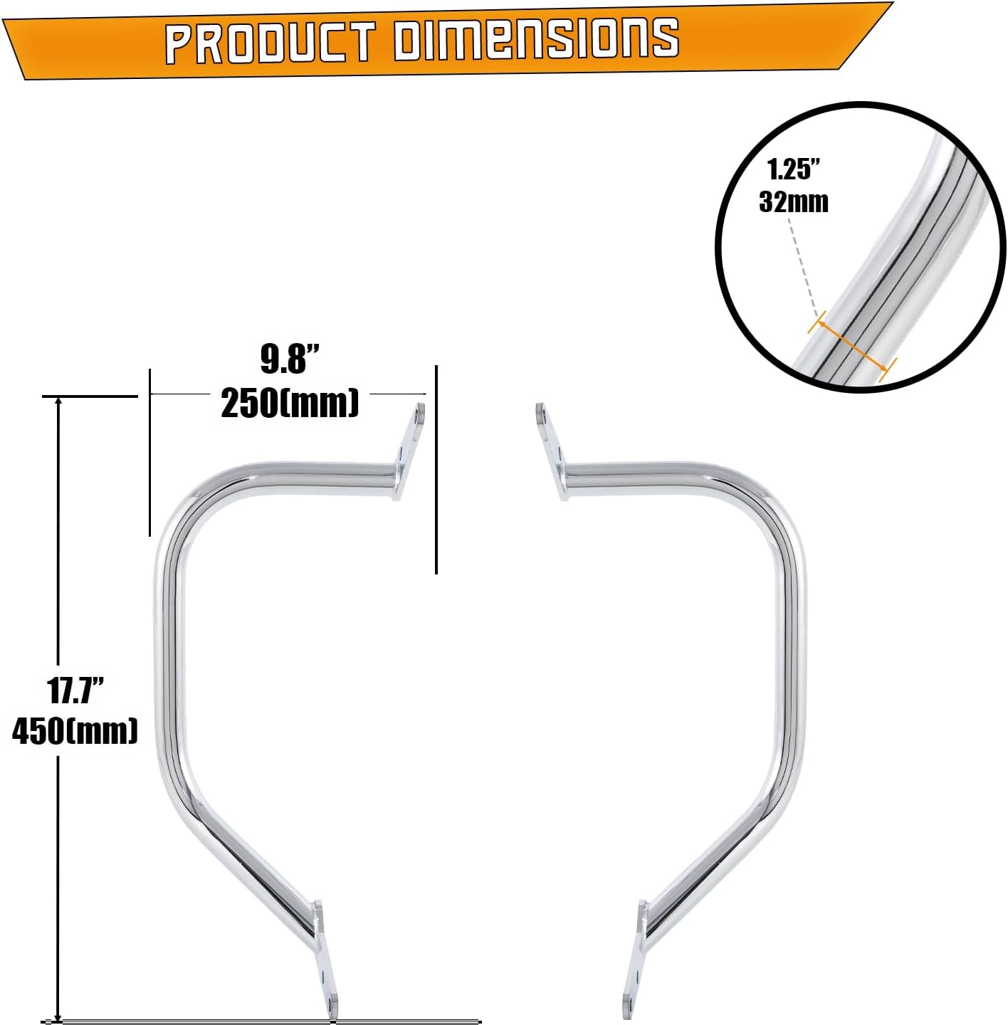 Kinglemc Engine Guard Highway Freeway Crash Bar for Yamaha Vstar Xvs 1100 Custom Classic Silverado