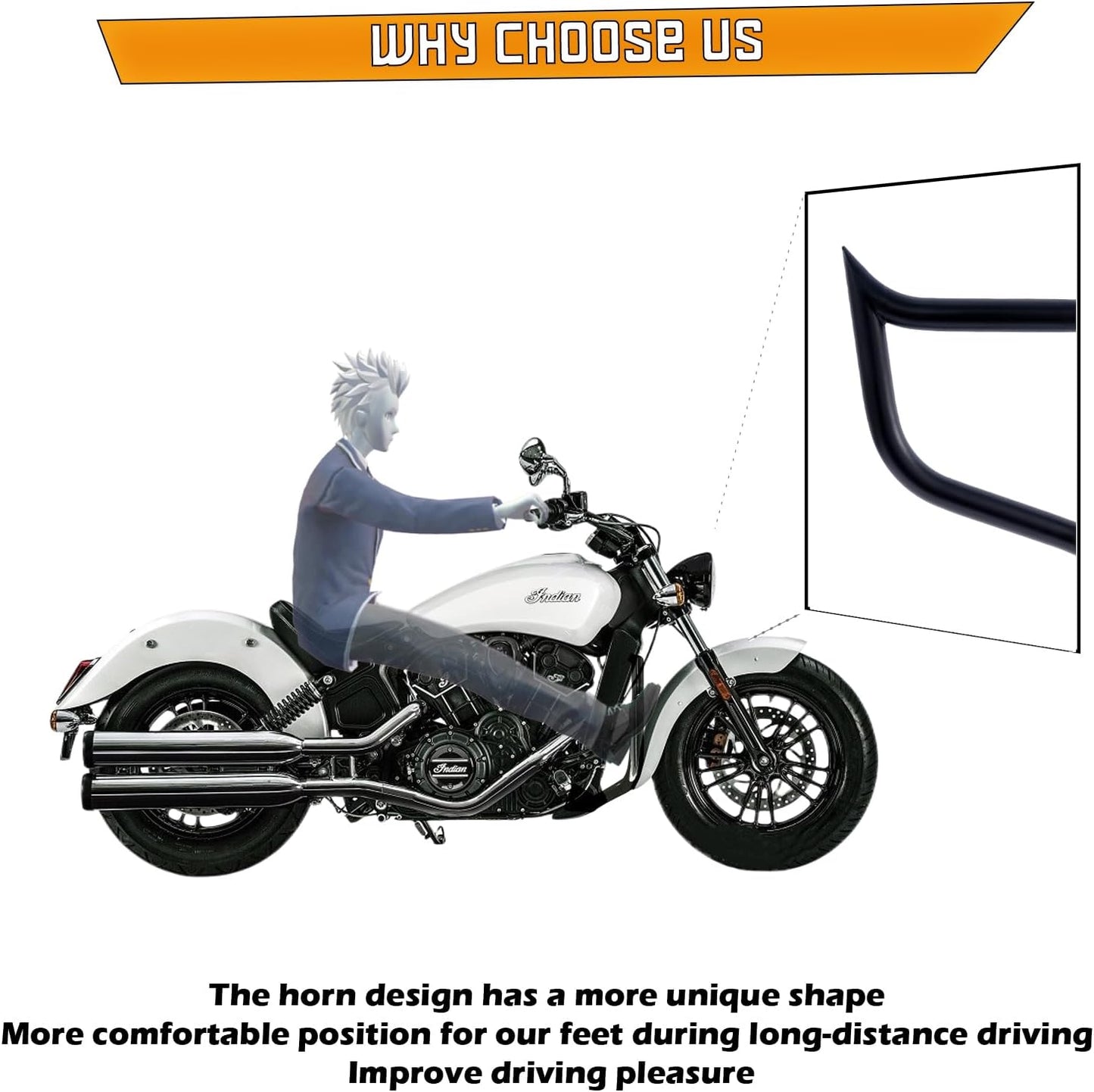 Kinglemc Crash Bar Engine Guard Highway Freeway Bar for Indian Scout 2015-2024 Scout Bobber ABS 2018-2020 Scout Sixty 16-24