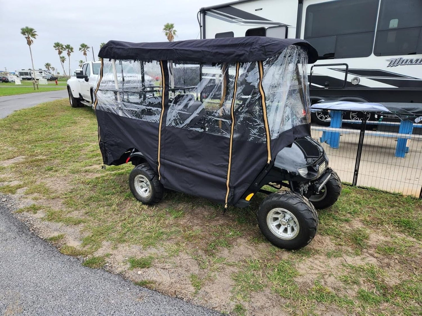 Golf Cart Enclosure 4 Passengers 88' Length Extended Cover Heavy Duty, Compatible with EZGO, TXT, Yamaha Club Car