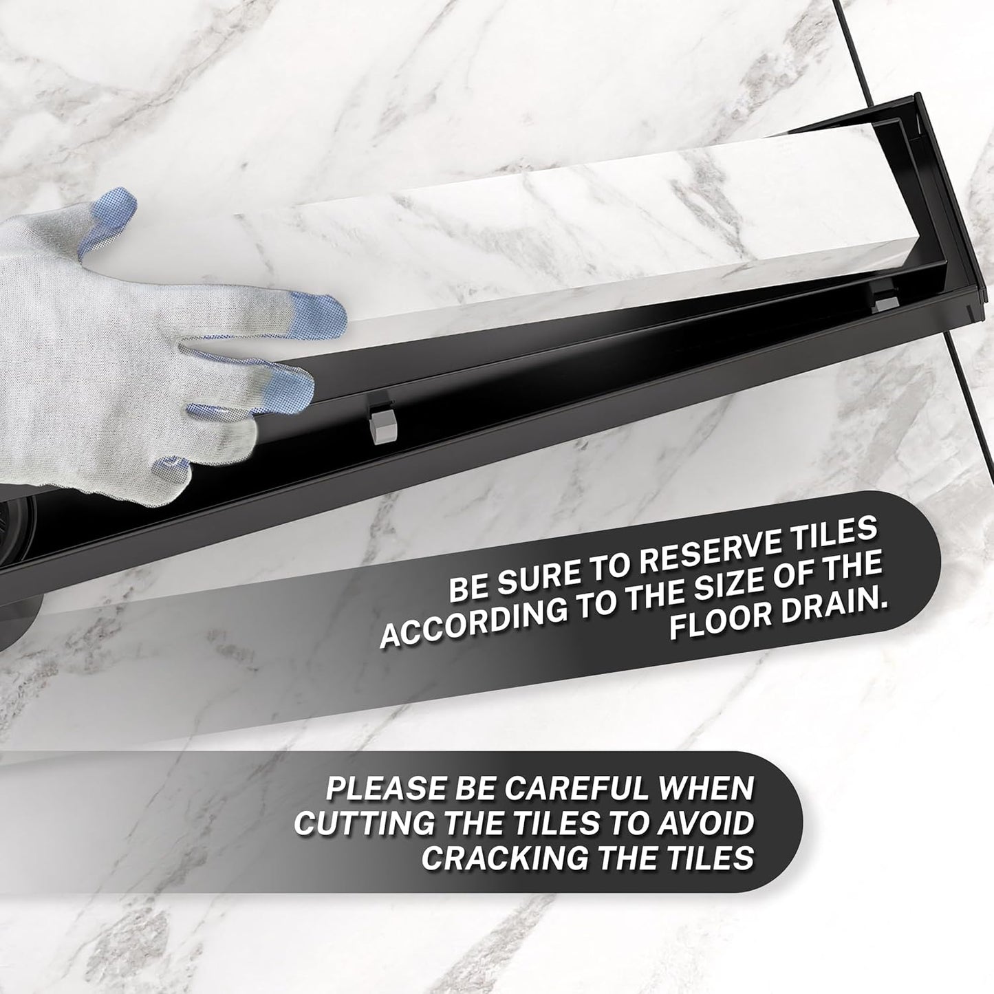 Linear Shower Drain. 36 Inch Shower Trench Drain with 2-in-1 Flat Cover and Cover,304 Stainless Steel