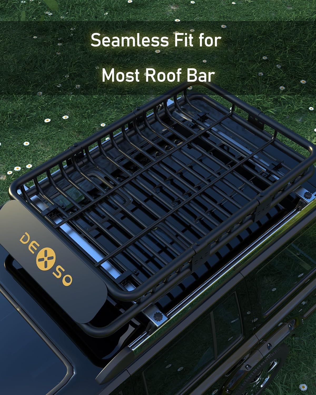 46'x36' Universal Roof Rack Carrier Basket, 200 Lbs Capacity Cargo Rack,15 Cubic Feet, Waterproof