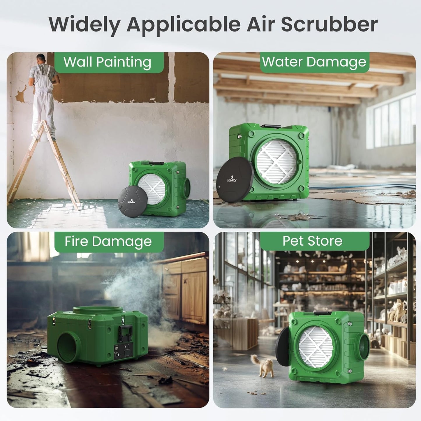 HEPA Air Scrubber for Water Damage Restoration, Purifier, Negative Air Machine, 550 CFM, 3 Stage Filtration