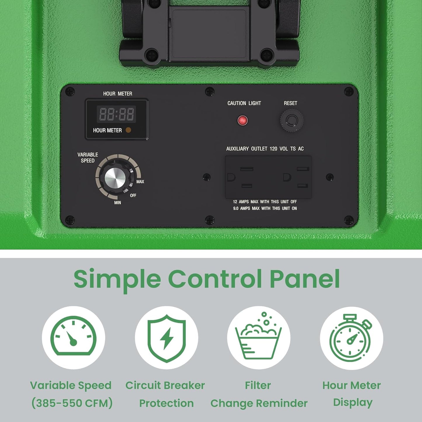 HEPA Air Scrubber for Water Damage Restoration, Purifier, Negative Air Machine, 550 CFM, 3 Stage Filtration