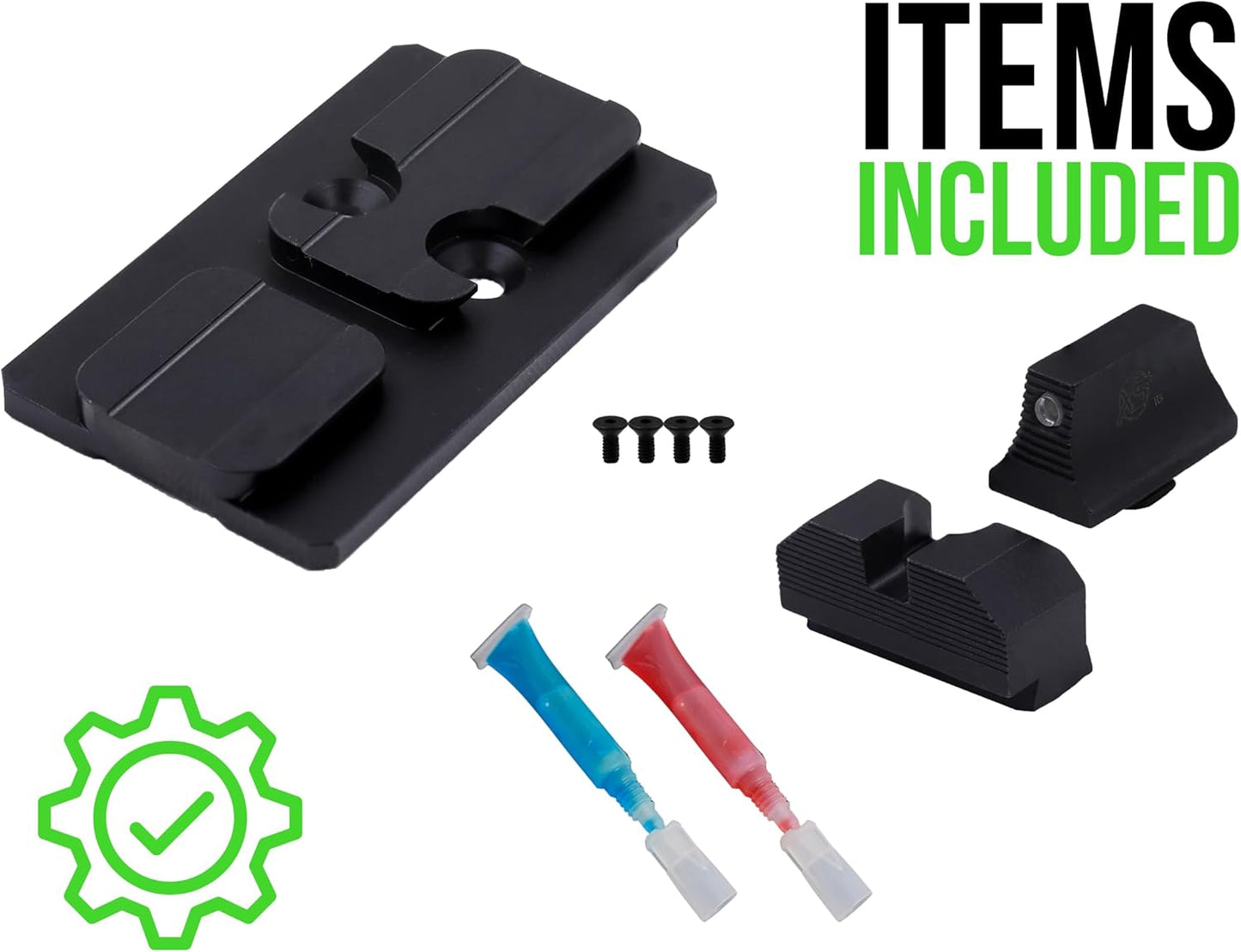 OR Sights and Optic Plate Bundles, Compatible with ACRO Footprint Optics on Glock 17, 19, 34, 45, 47, 49