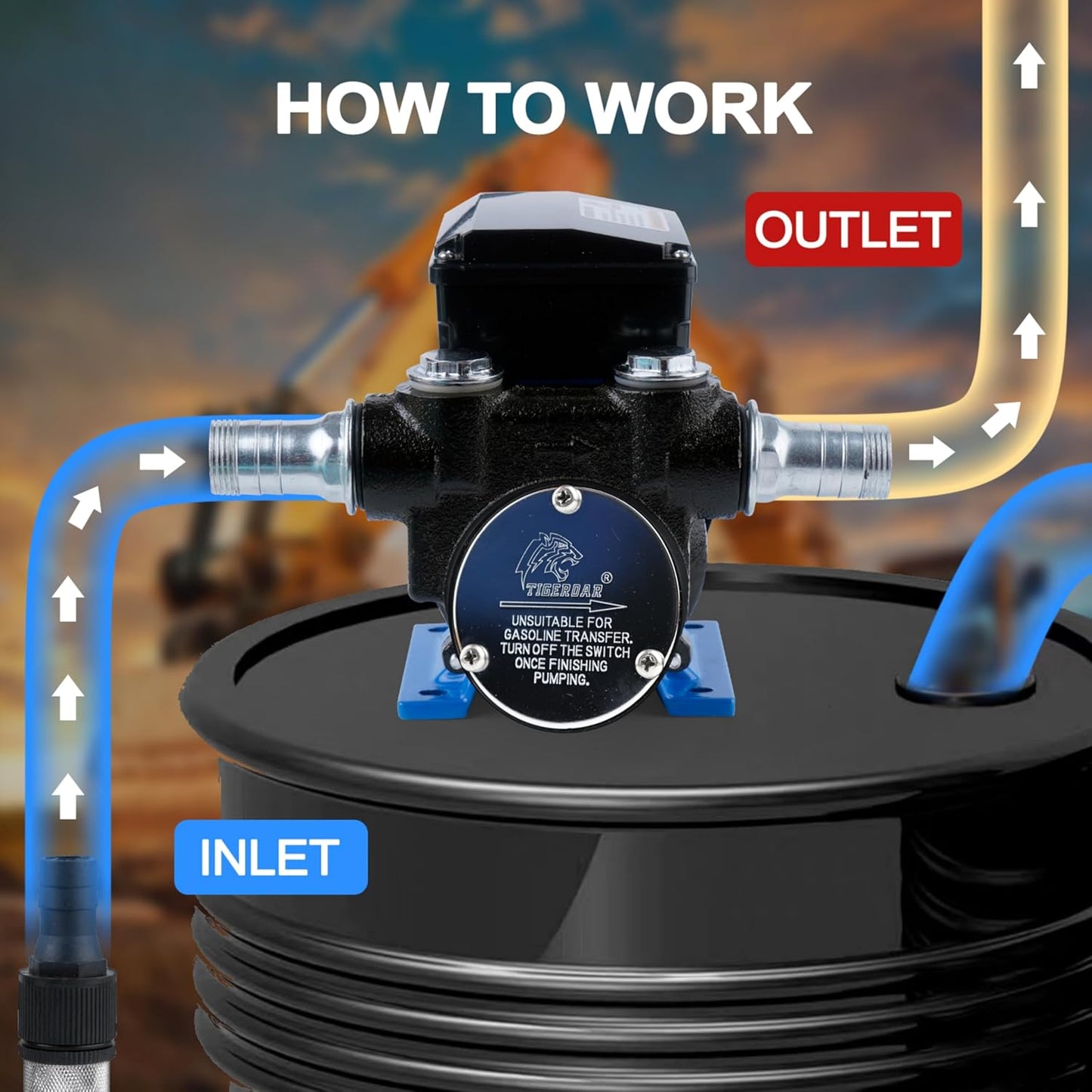 Oil Transfer Pump 110V Electric Fuel Transfer Pump 18 GPM Kerosene Biodiesel Diesel Fuel Filling Oil Draining