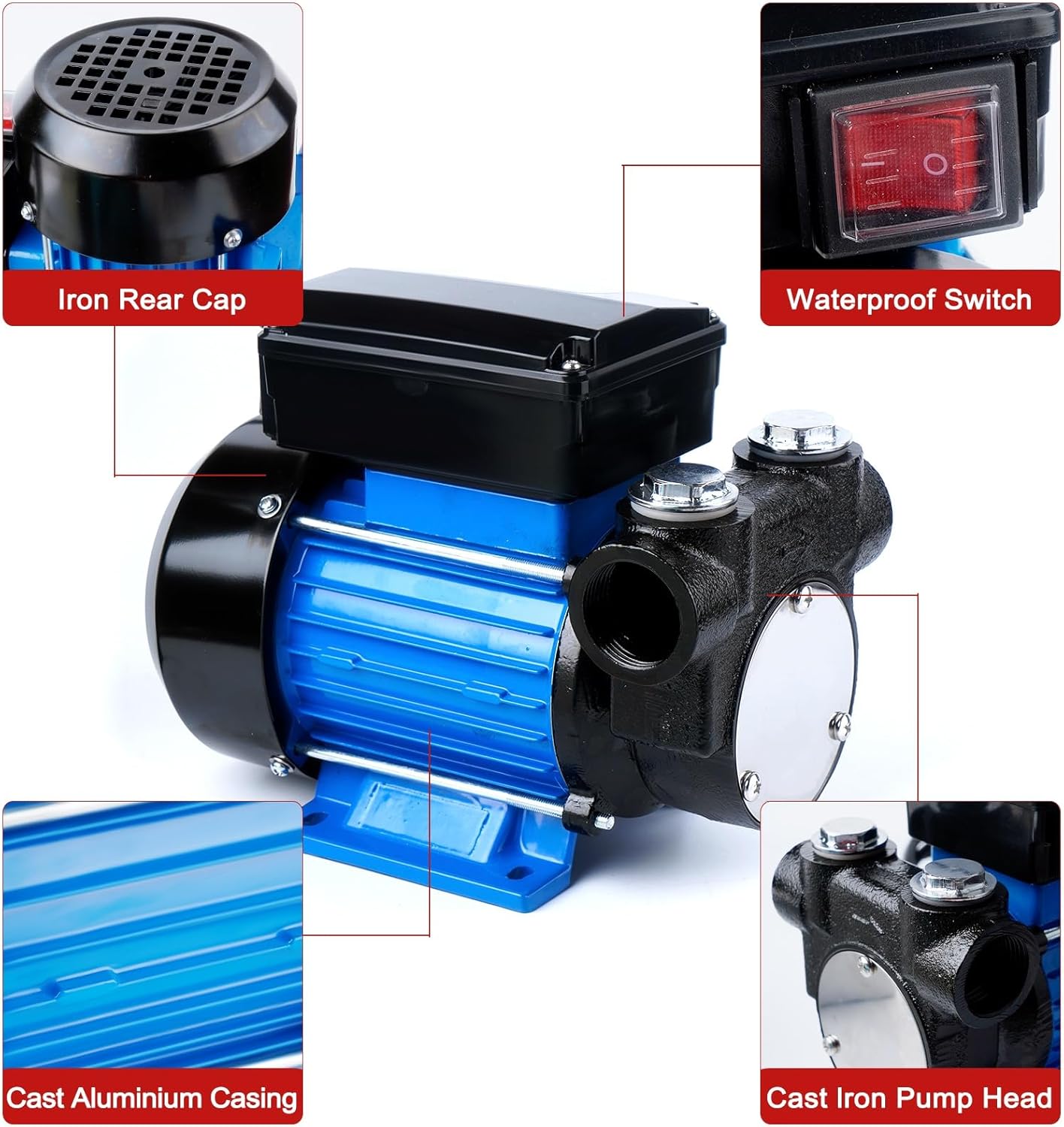 Oil Transfer Pump 110V Electric Fuel Transfer Pump 18 GPM Kerosene Biodiesel Diesel Fuel Filling Oil Draining