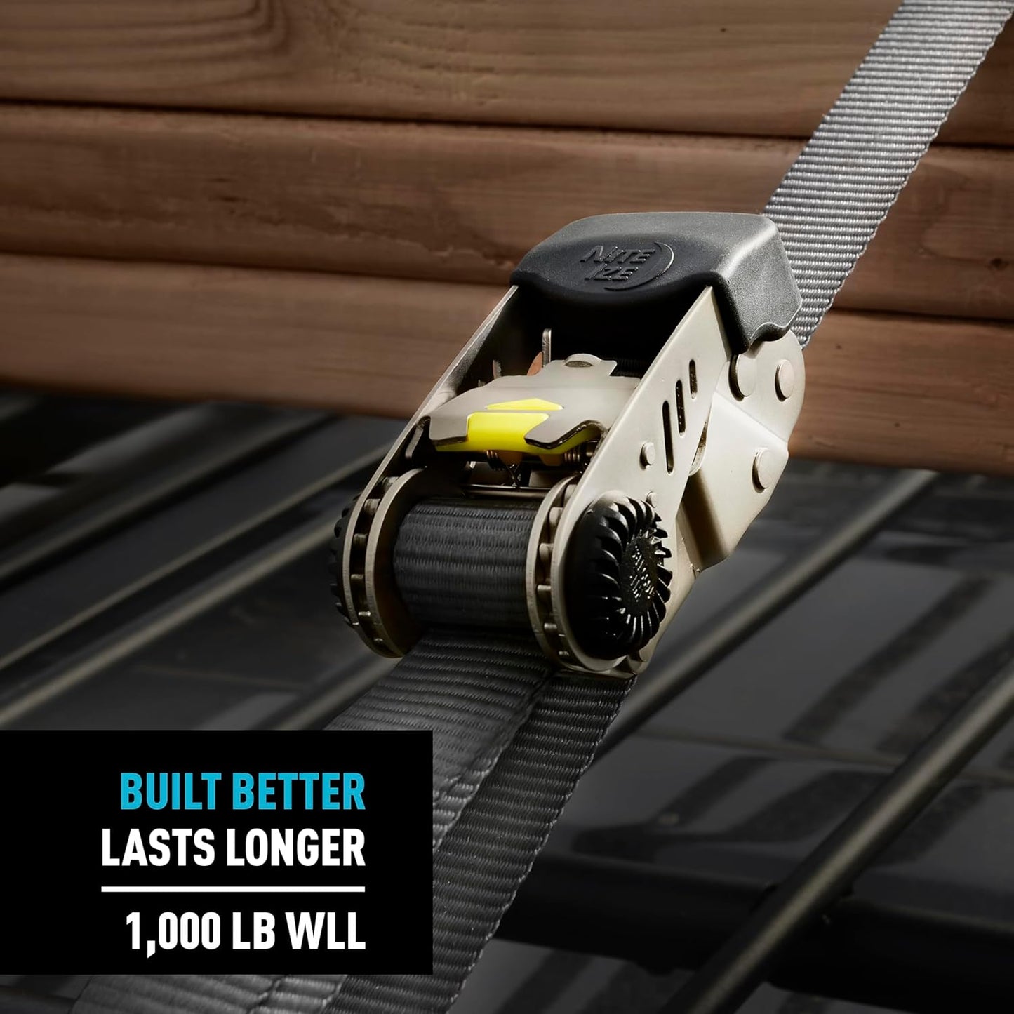 Nite Ize CamJam HookLock Ratchet Strap System - Adjustable, Heavy-Duty Tie Down Straps - Cargo Attachment with Spring-Actuated Hooks - Includes