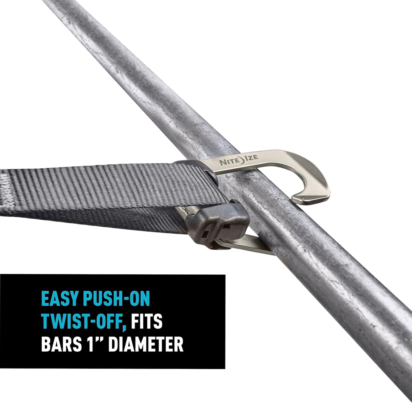 Nite Ize CamJam HookLock Ratchet Strap System - Adjustable, Heavy-Duty Tie Down Straps - Cargo Attachment with Spring-Actuated Hooks - Includes