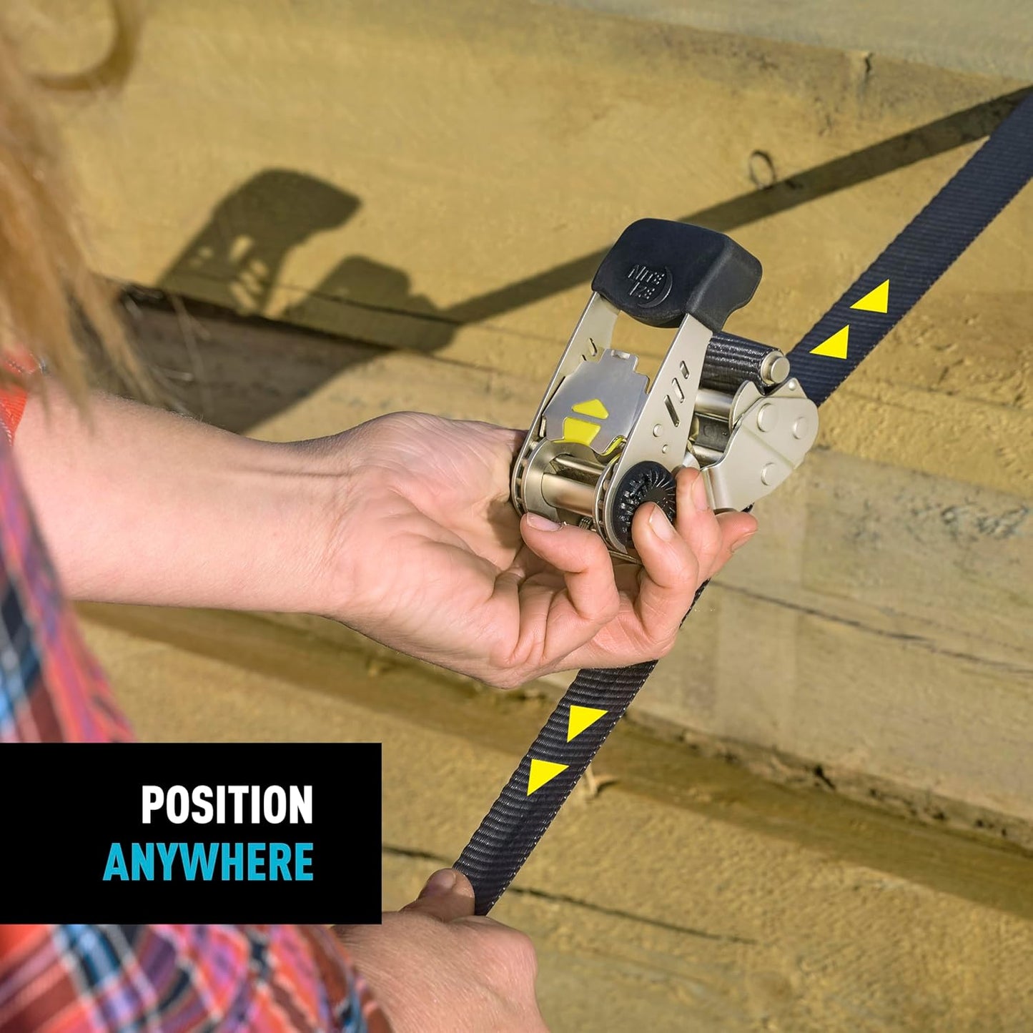 Nite Ize CamJam HookLock Ratchet Strap System - Adjustable, Heavy-Duty Tie Down Straps - Cargo Attachment with Spring-Actuated Hooks - Includes