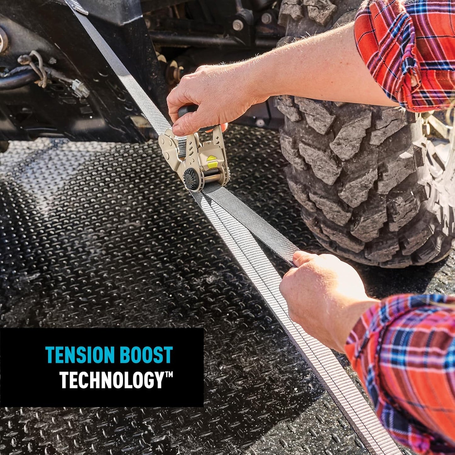 Nite Ize CamJam HookLock Ratchet Strap System - Adjustable, Heavy-Duty Tie Down Straps - Cargo Attachment with Spring-Actuated Hooks - Includes