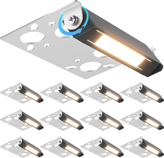 12 Pack 4 Inch Retaining Wall Lights 3W LED Hardscape Lighting 12V AC/DC Low Voltage Landscape Lights