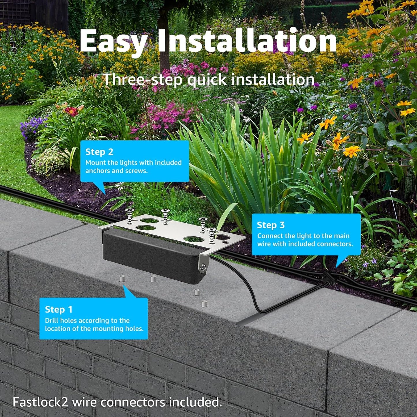 12 Pack 4 Inch Retaining Wall Lights 3W LED Hardscape Lighting 12V AC/DC Low Voltage Landscape Lights