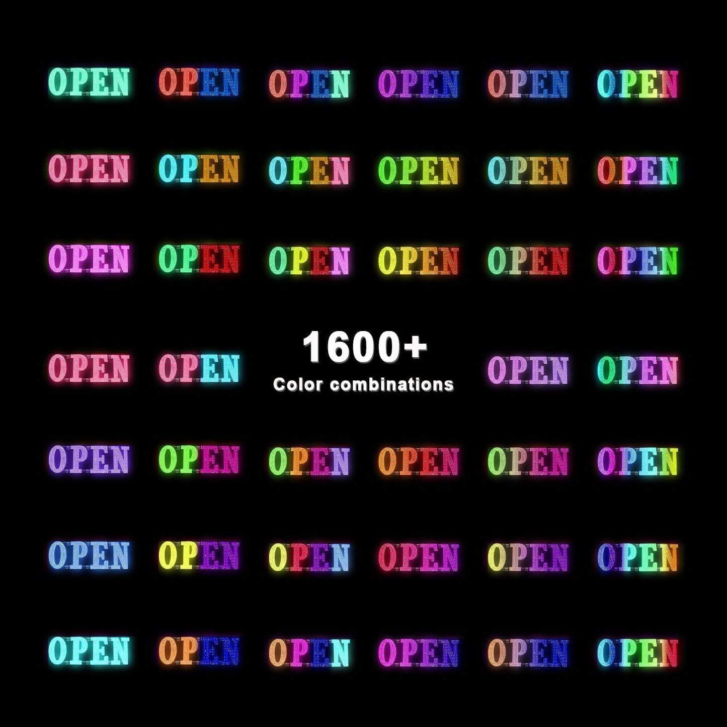 48'x16' Large Led Open Signs for Business, Remote Smart APP/Timer/Adjustment Brightness/Color