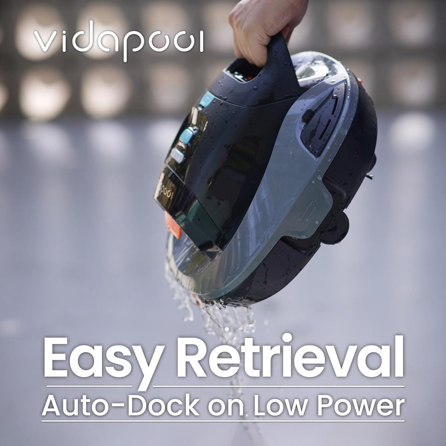 Robotic Pool Vacuum Cleaner, Portable Swimming Pool Vacuum Self-Parking Technology