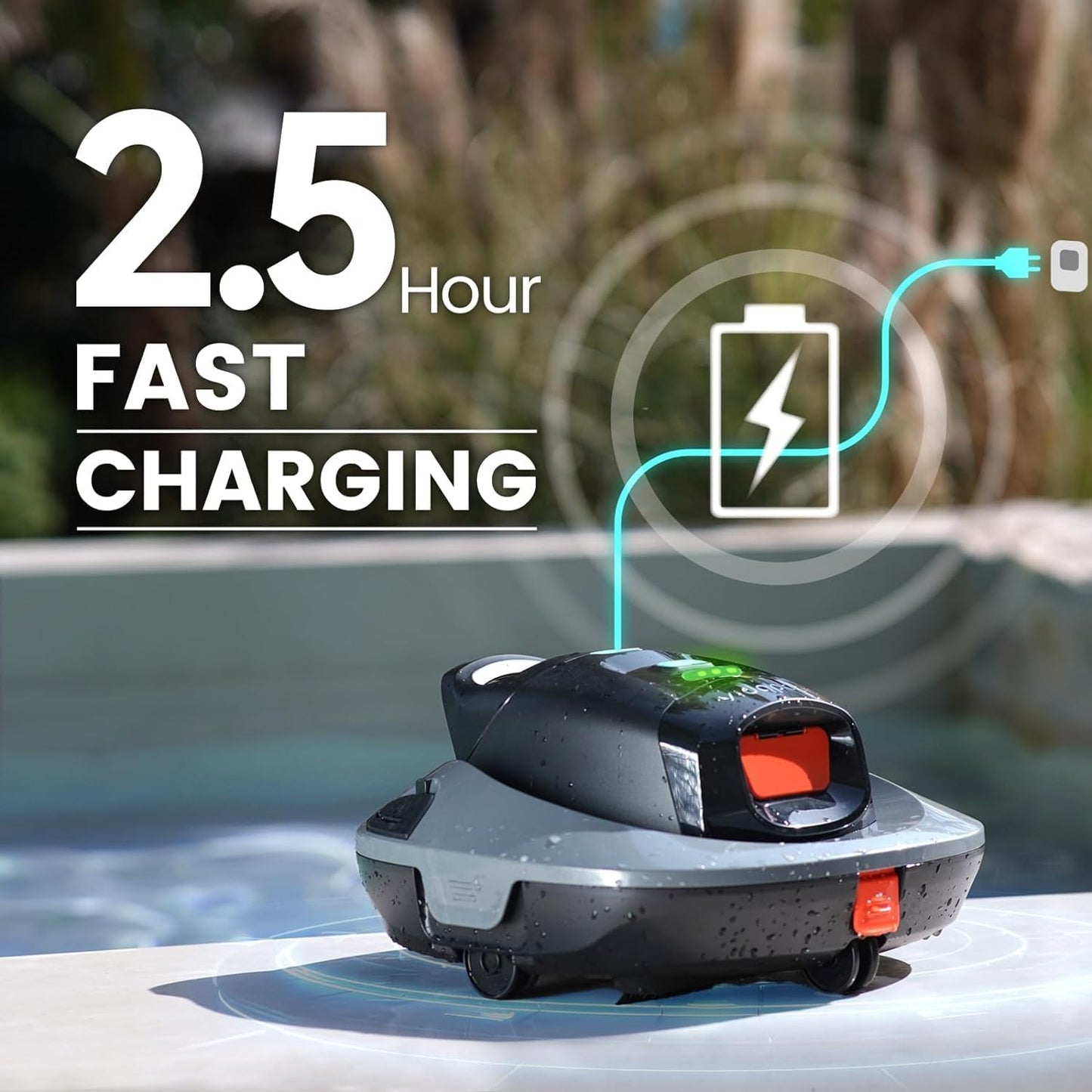 Robotic Pool Vacuum Cleaner, Portable Swimming Pool Vacuum Self-Parking Technology