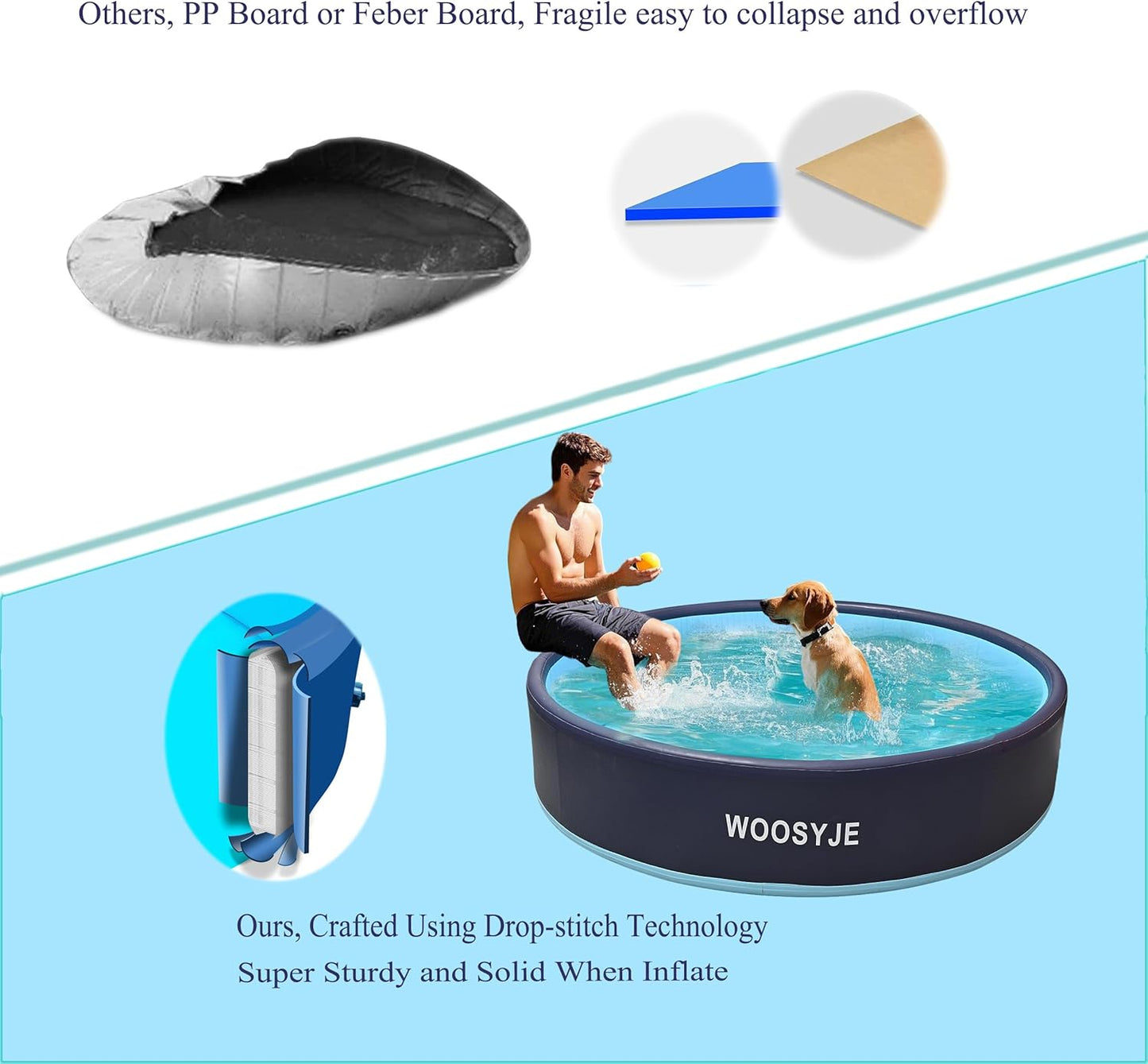 Foldable Dog Pet Bath Pool Inflatable Dog or Pet Pool Collapsible Kiddie Pool
